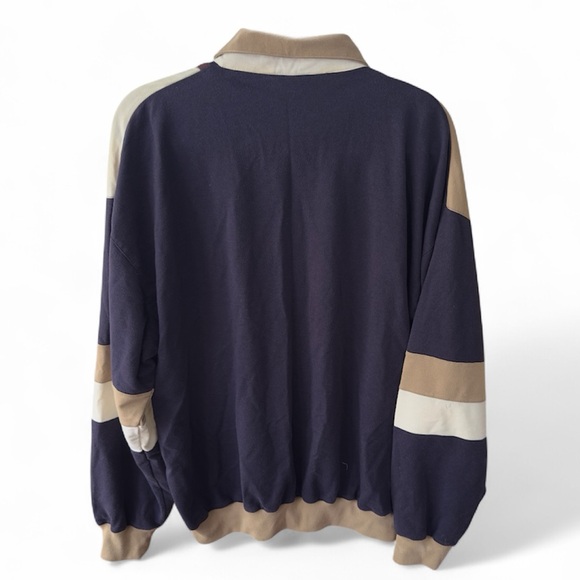 Vintage Colorblock Long sleeve Polo Shirt - Picture 2 of 3